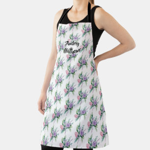 Floral Corsage pattern Personalize with Name Apron
