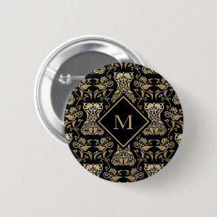 Floral Corset Damask Pattern 6 Cm Round Badge