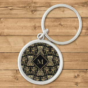 Floral Corset Damask Pattern Key Ring