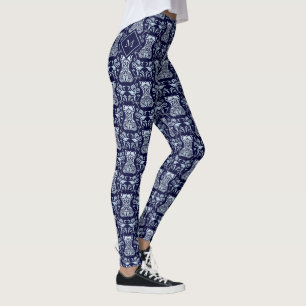 Floral Corset Damask Pattern Leggings