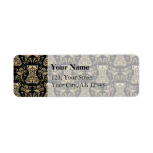Floral Corset Damask Pattern Return Address Label