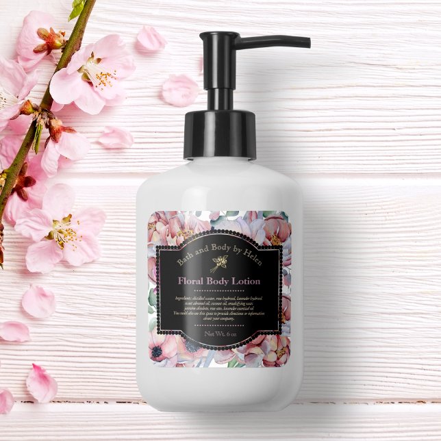 Floral Cosmetics Bottle Label - Mauve and lilac (Creator Uploaded)