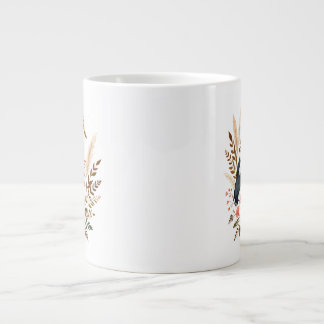 Floral cottagecore farmhouse shoebill  large coffee mug