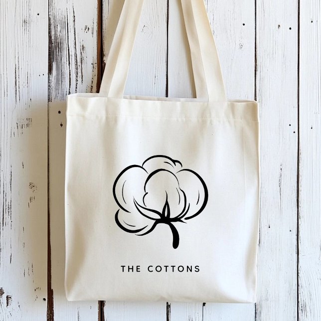 Floral Cotton Boll Personalized Tote Bag (Creator Uploaded)