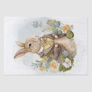 Floral Countryside Rabbit Character Tissue Paper