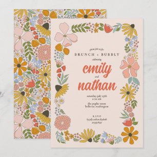 Floral Couples Wedding Brunch Shower  Invitation