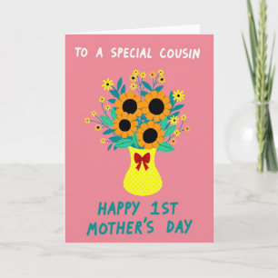 Floral Cousin Mothers Day Card