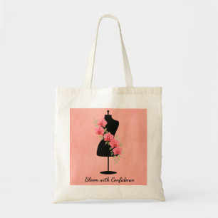 Floral Couture Dress Form Tote Bag