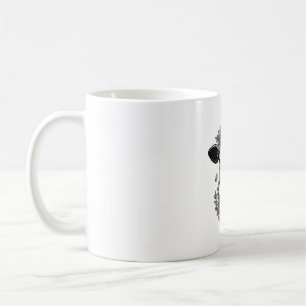 Floral Cow Head Vintage Engraving Design_1 Coffee Mug