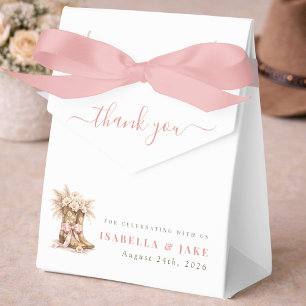 Floral Cowboy Boots & Bow Baby Shower Thank You  Favour Box