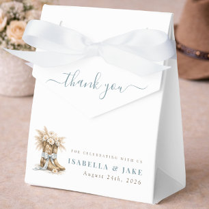 Floral Cowboy Boots & Bow Baby Shower Thank You Favour Box