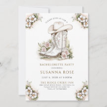 Floral Cowgirl Hat Boots Bachelorette Party