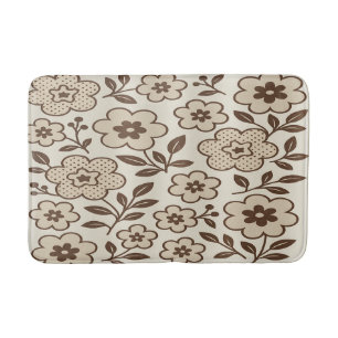 Floral Cream Bath Mat