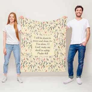 FLORAL Cream   Peace Sleep Safety   Christian Fleece Blanket
