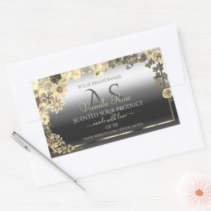Floral Cream Silver Product Labels with Monogram