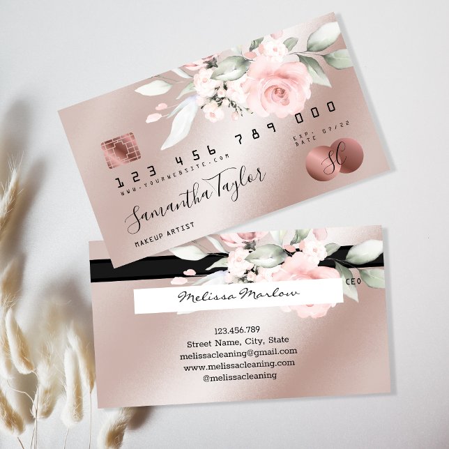floral credit card rose gold (Creator Uploaded)