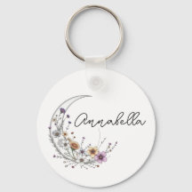 Floral Crescent Moon Personalised Celestial Art