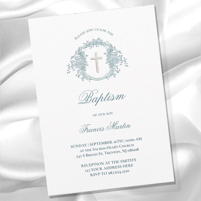  floral crest | Baptism Invitation (Creator Uploaded)