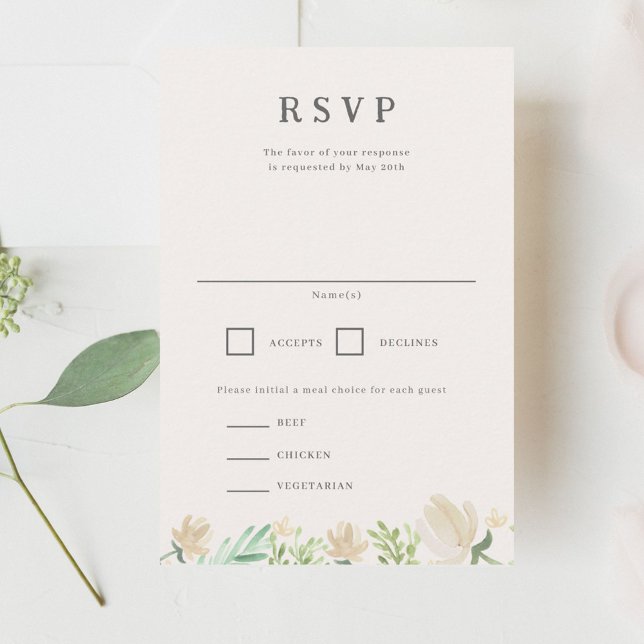 Floral Crest Wedding RSVP Card (Creator Uploaded)