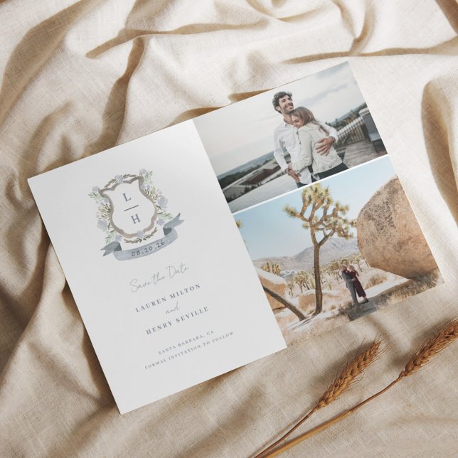 Floral Crest Wedding Save The Date (Creator Uploaded)