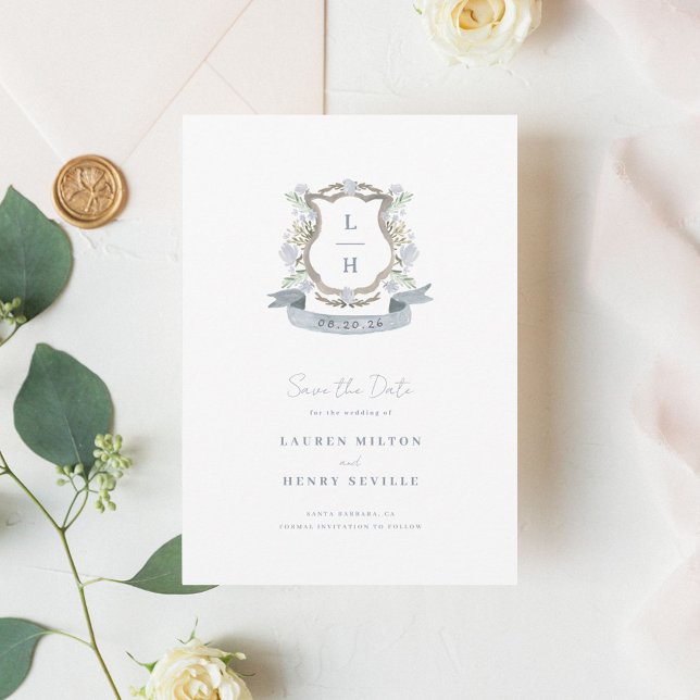 Floral Crest Wedding Save The Date (Creator Uploaded)