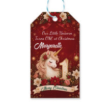Floral Crimson Unicorn 1st Birthday Christmas