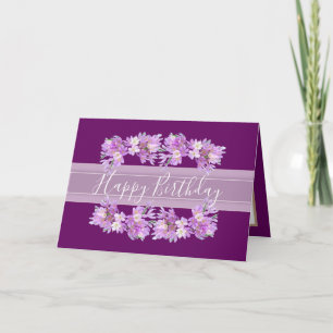 Floral Crocus Flower Bouquet Pink Girl Birthday Card