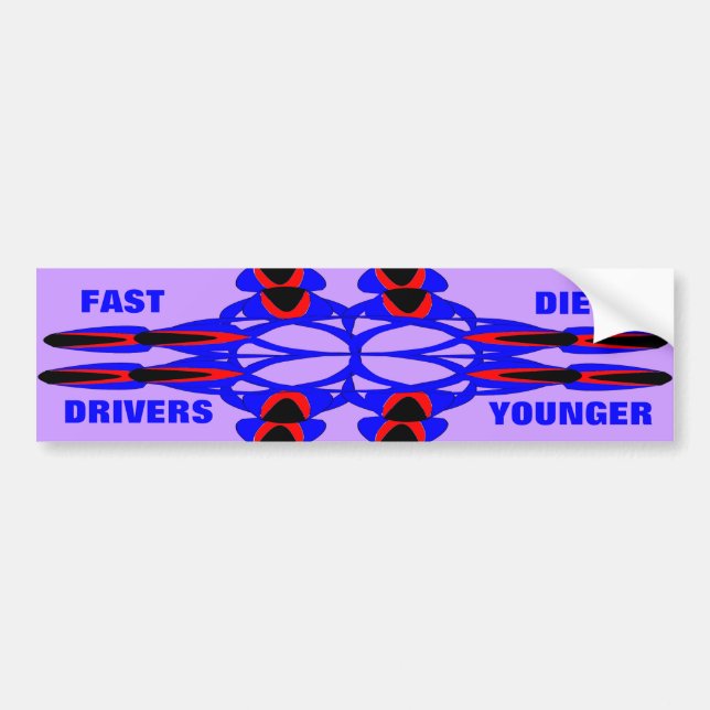 Floral Cross Blue Abstract Bumper Sticker (Front)