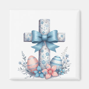 Floral Cross Coquette Jesus Bow Christian Religion Magnet