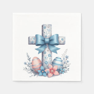 Floral Cross Coquette Jesus Bow Christian Religion Napkin