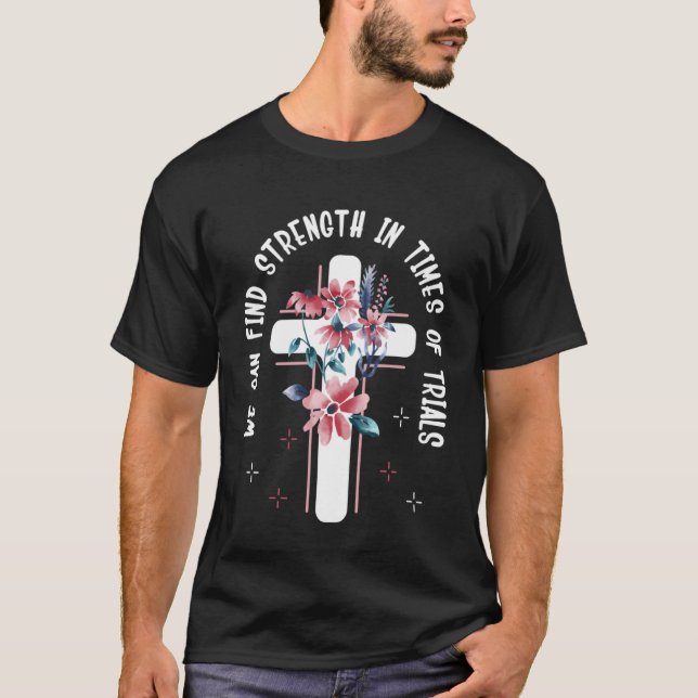 Floral Cross Latter Day Saint Quote Missionary Mor T-Shirt (Front)