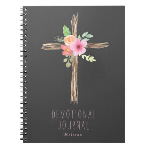 Floral Cross Personalised Devotional Notebook