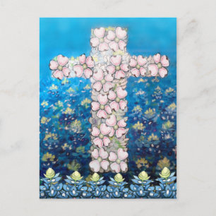 Floral Cross Postcard