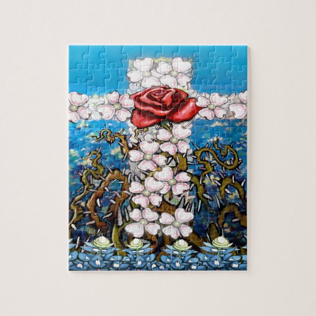 Floral Cross Rose Jigsaw Puzzle (Vertical)