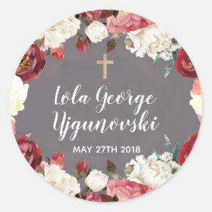 Floral Cross Sticker