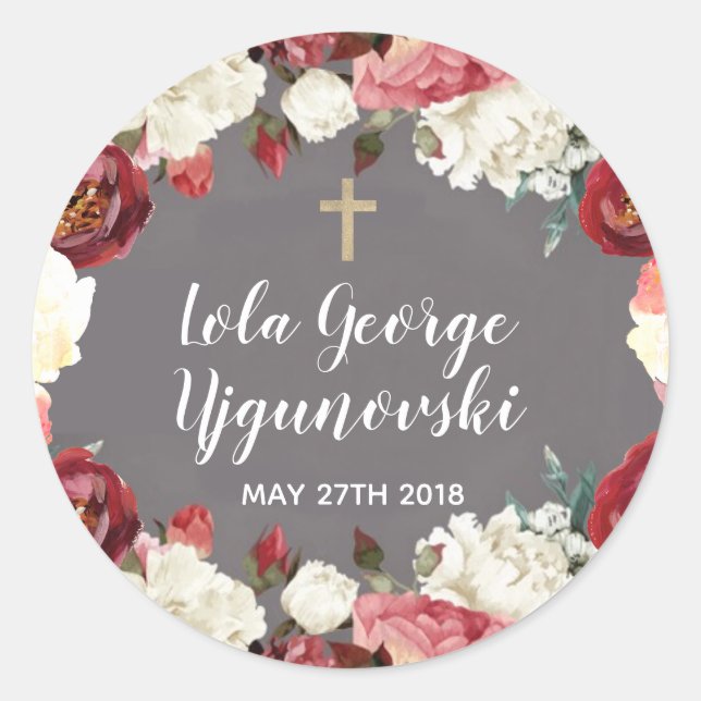 Floral Cross Sticker (Front)