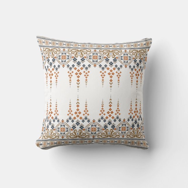 Floral Cross Stitch embroidery Ethnic Design Cushion (Front)
