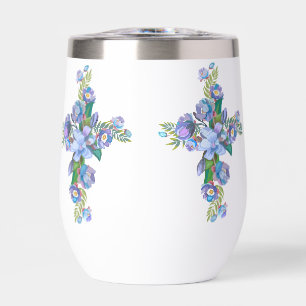 Floral Cross thermal tumbler