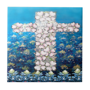 Floral Cross Tile
