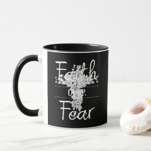 Floral cross with Christian quote Mug