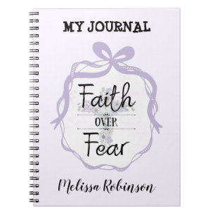 Floral cross with Christian quote  Notebook