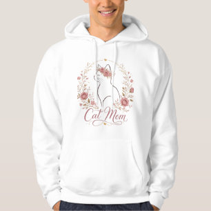 Floral Crown Cat Mum Elegant T-Shirt Hoodie