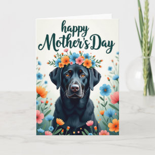 Floral Crown Dog Card