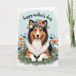Floral Crown Happy Dog Card