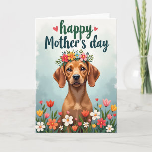 Floral Crown Pup Card