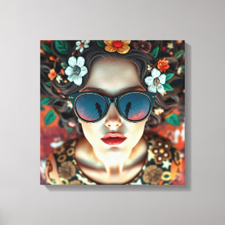 Floral Crown Reflection Canvas Print