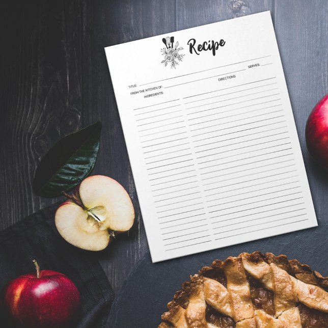 Floral Culinary Recipes Notepad (Creator Uploaded)