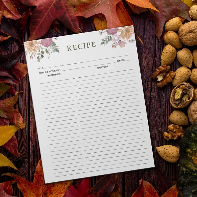 Floral Culinary Recipes Notepad (Creator Uploaded)