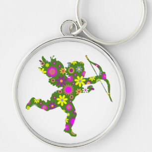 FLORAL CUPID KEY RING