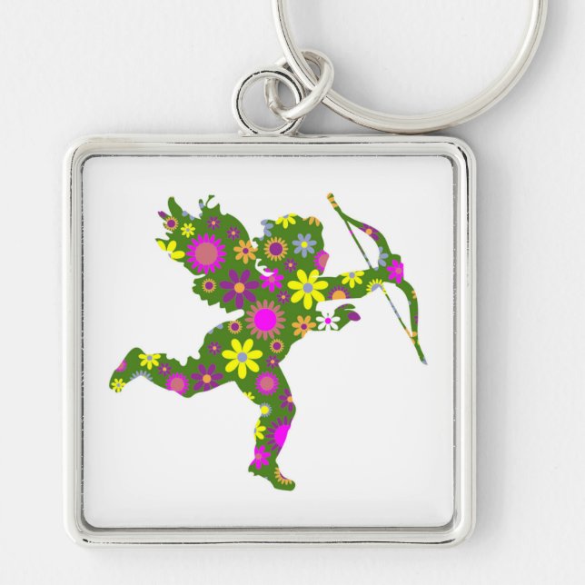 FLORAL CUPID KEY RING (Front)